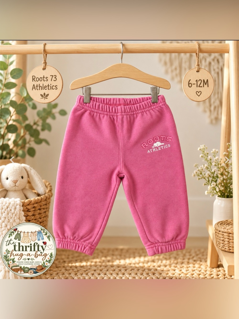 Roots 73 Athletics Baby Pink Sweatpants | 6–12M 🌸